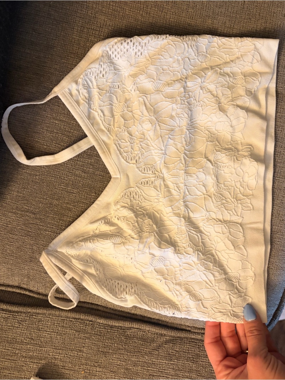 Women's White Lace Bralette Crop Top